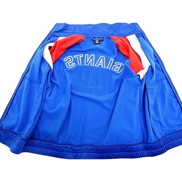 Women's NFL New York Giants Red Blue Jersey Knit Light Weight Jacket Size Medium - Picture 4 of 6